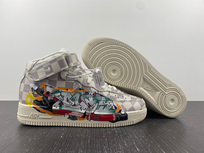 l**is V*t*n nike air force 1 mid by virgil abloh graffiti