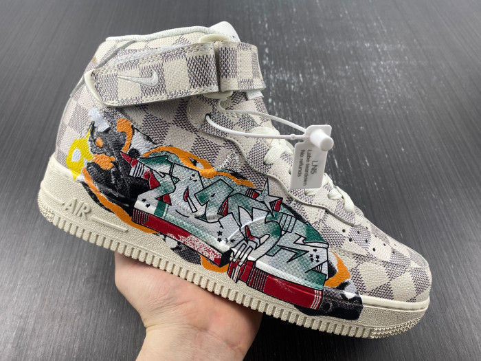 l**is V*t*n nike air force 1 mid by virgil abloh graffiti