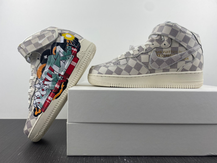 l**is V*t*n nike air force 1 mid by virgil abloh graffiti