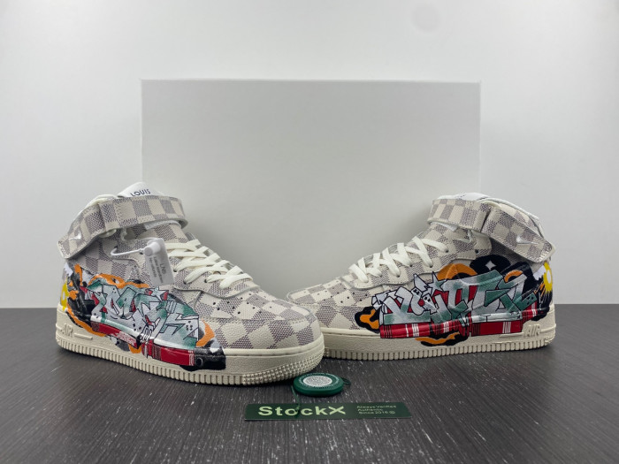 l**is V*t*n nike air force 1 mid by virgil abloh graffiti