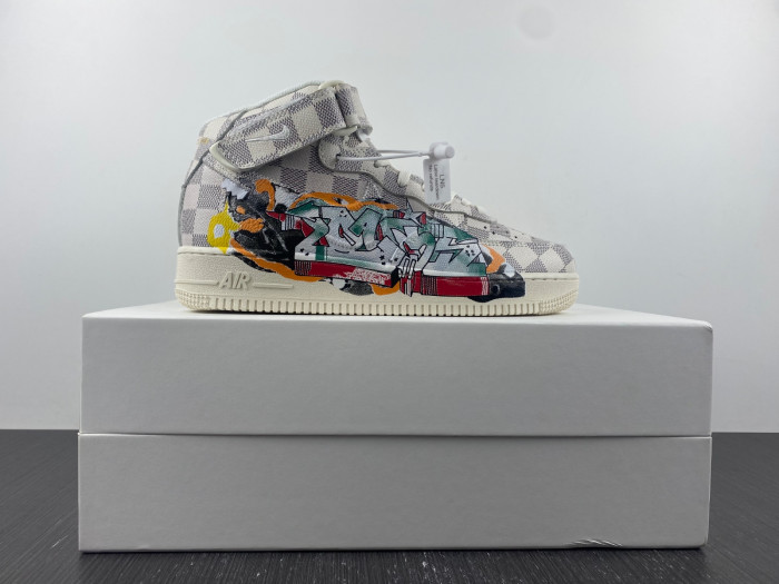 l**is V*t*n nike air force 1 mid by virgil abloh graffiti
