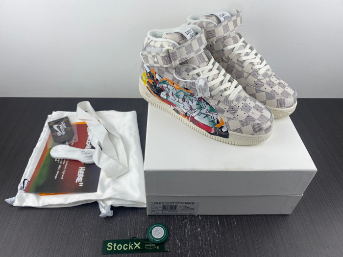 l**is V*t*n nike air force 1 mid by virgil abloh graffiti