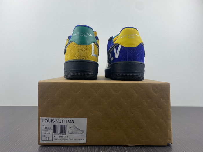 l**is V*t*n nike air force 1 low by virgil abloh black metallic silver
