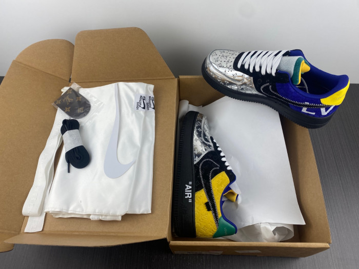 l**is V*t*n nike air force 1 low by virgil abloh black metallic silver